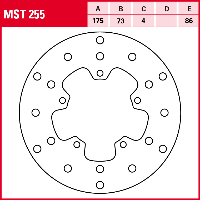 TRW brake disc Allround rigid MST255