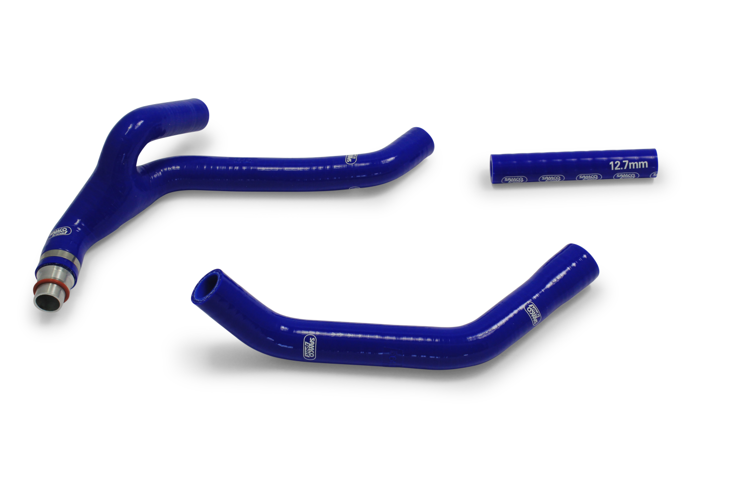 SAMCO SPORT Silicone Hose Kit Y-piece - Race Design with Aluminium Piece Blue for Yamaha WR450F YZ450F Elec Start Model Year 2018-2022