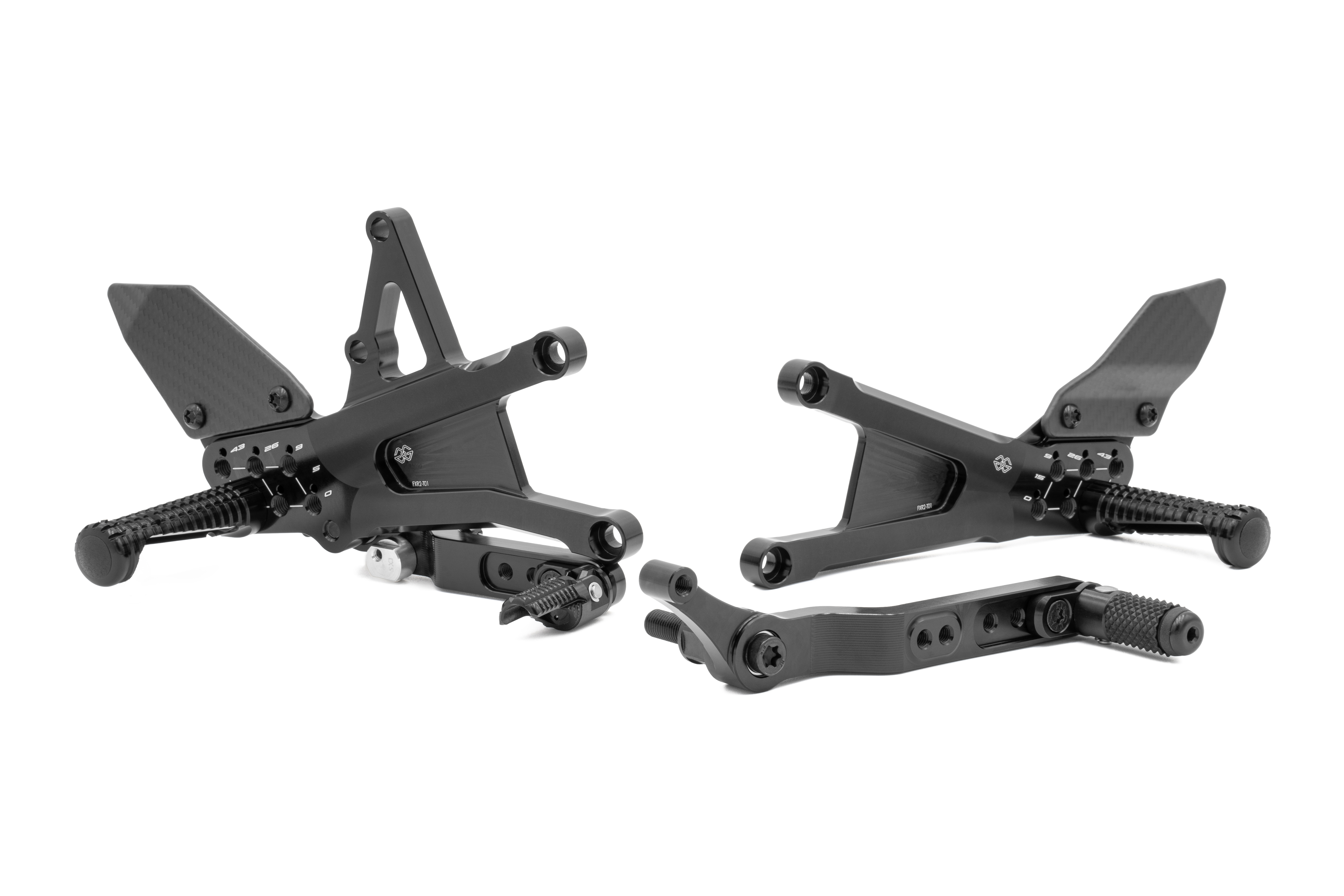 GILLES FXR2 Racing-footrest System Black for Triumph Daytona 660 2024-