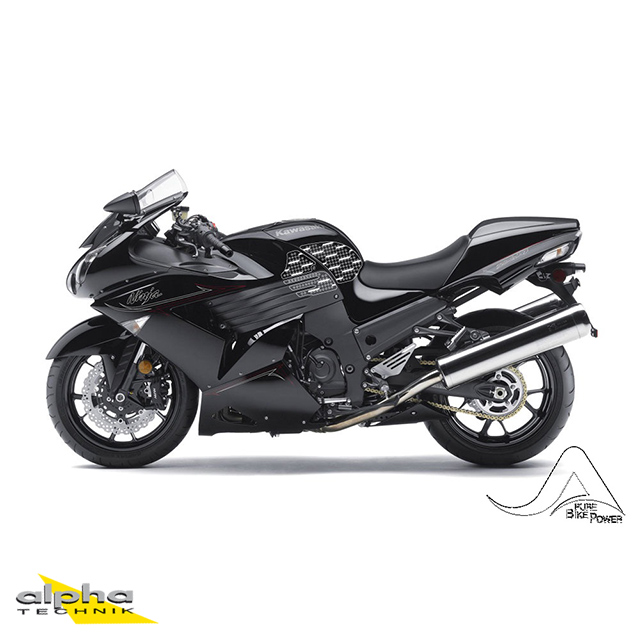 Stompgrip Black, Volcano, for Kawasaki ZZR1400, 2006-2011