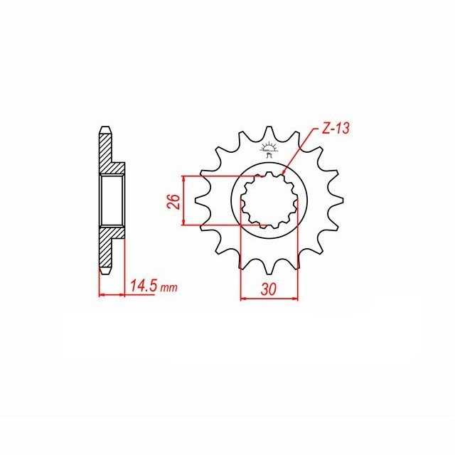 Sprocket, 18 Teeth, Pitch 530