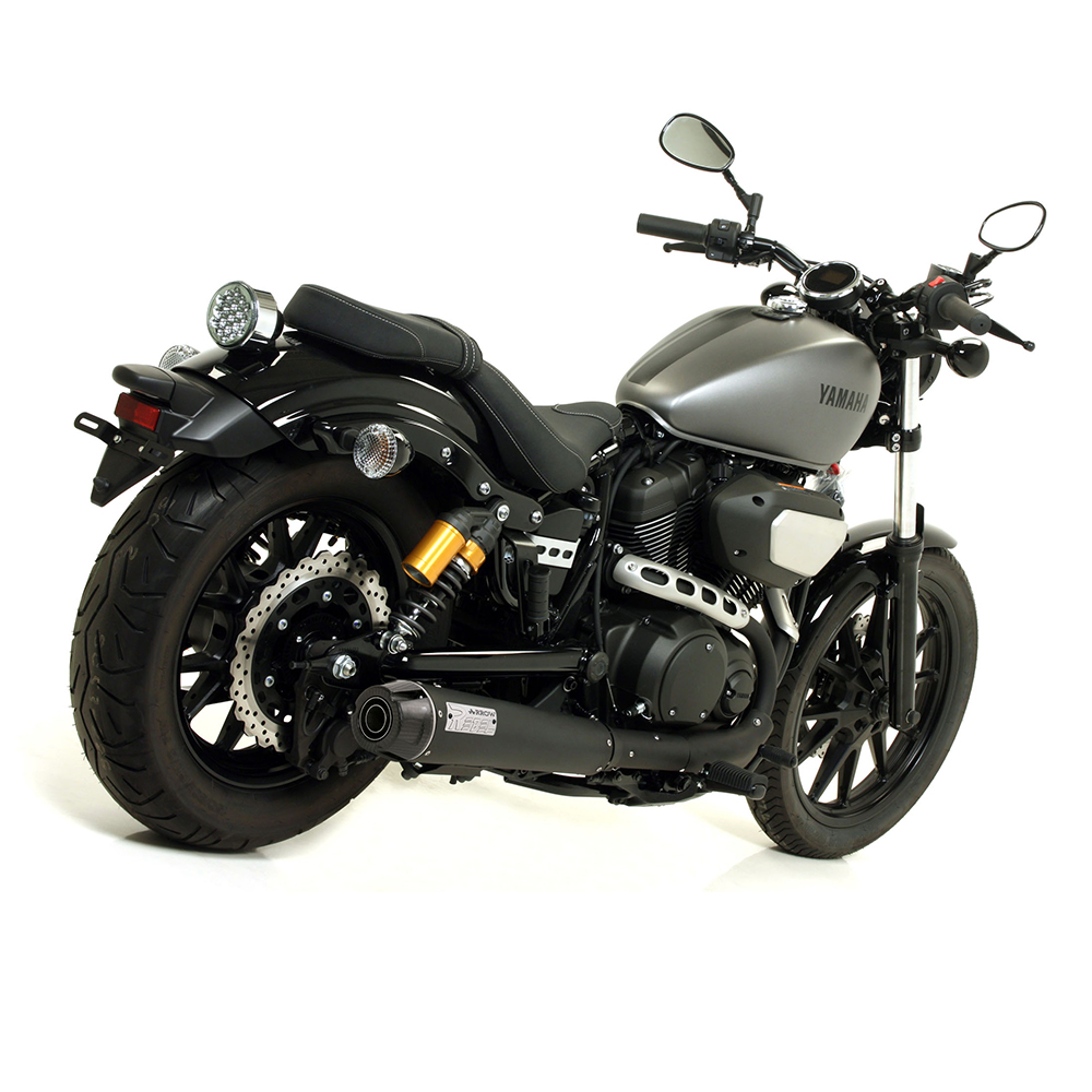 ARROW REBEL DARK Exhaust for Yamaha XV950R 2014-2016, Black Stainless Steel