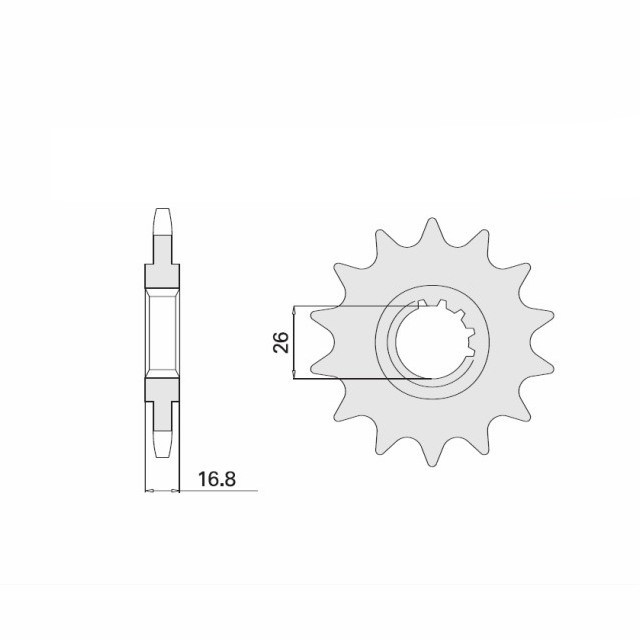 Rubber-damped sprocket, 15 teeth, 530 pitch