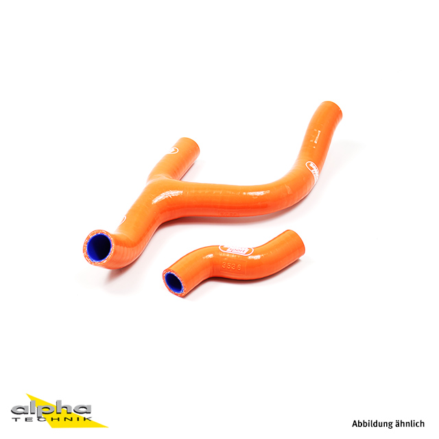 SAMCO SPORT Silicone Hose Kit Y-Piece - Race Design Orange for KTM 250 SX-F 250 XC-F 350 SX-F XCF350 Husqvarna FC250 FC350 Model Year 2011-2015