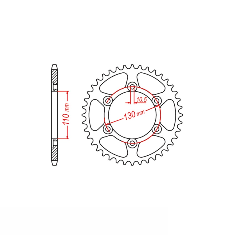 rear sprocket Steel, 56 Teeth, Pitch 428