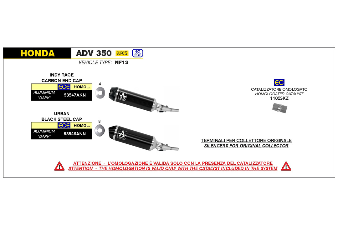 ARROW Exhaust DARK INDY RACE for Honda ADV 350 from 2022-