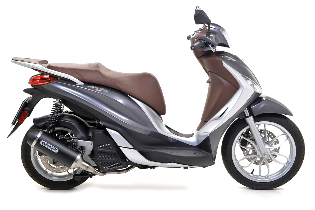 ARROW DARK URBAN Exhaust for Piaggio Medley 125/150 2016-, black aluminium (Only with ARROW manifold)