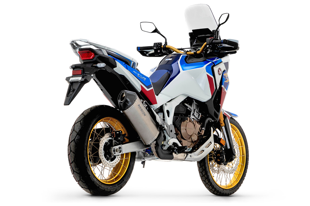 ARROW SONORA Exhaust for Honda CRF1100L Africa Twin 2020-2022, Titanium and Carbon End Cap