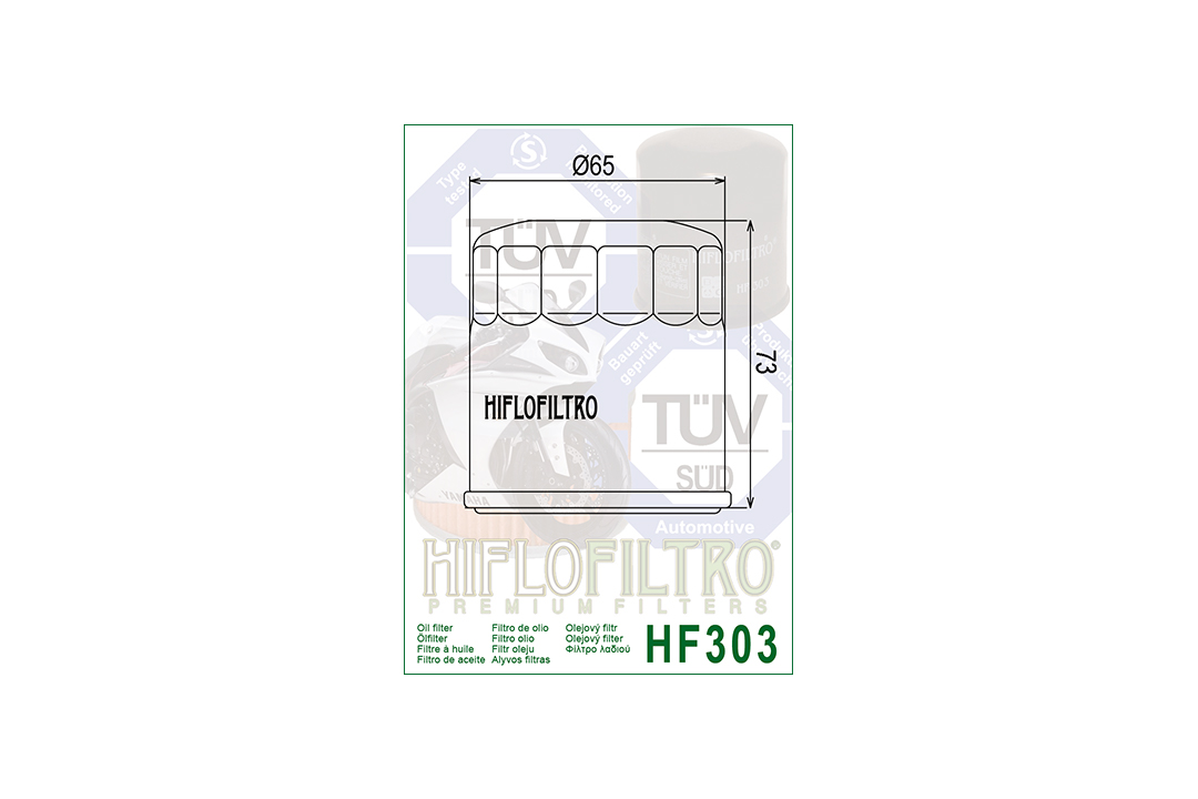 HIFLO oil filter HF303C chromed for various Bimota / Honda / Kawasaki / Yamaha models