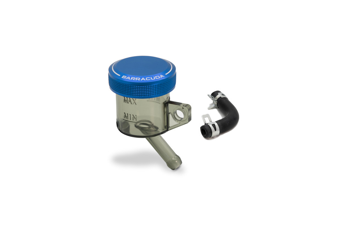 Barracuda Universal balance tank with blue aluminium lid, 30mm diameter