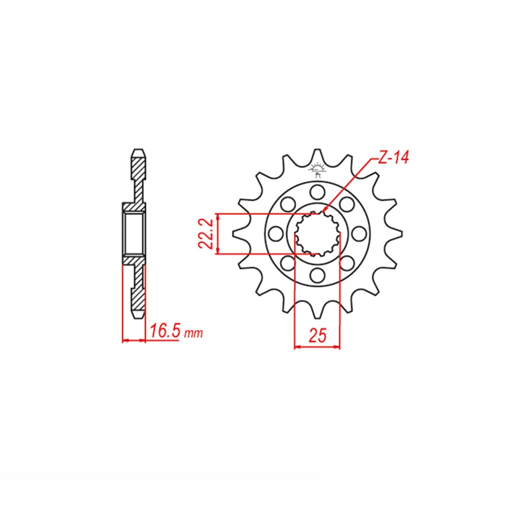 Sprocket, 15 teeth, pitch 525