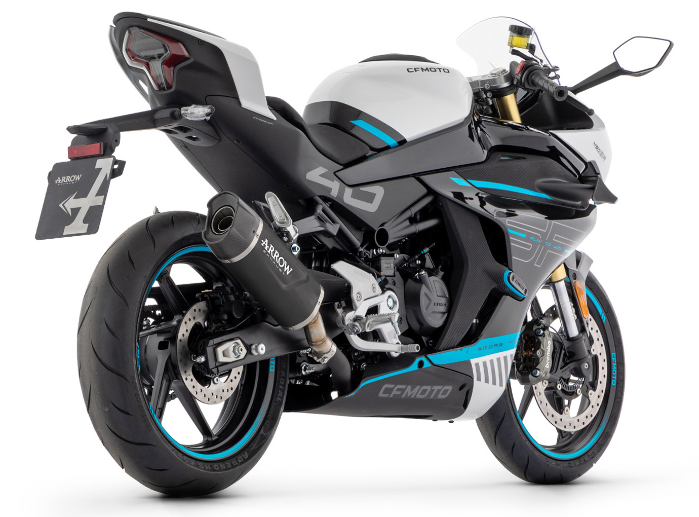 ARROW INDY RACE EVO Aluminium DARK Exhaust for CF Moto 450NK / 450SR Model Year 2023-
