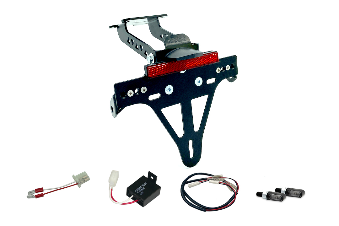 alpha Technik Number Plate Holder-flasher light, turn signal-Kit M-LED for Yamaha YZF-125R from Model Year 2019 (Rear)