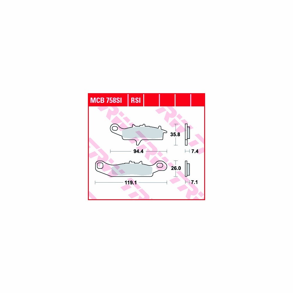 TRW brake pad Pad Set Sinter Offroad MCB758SI Rear