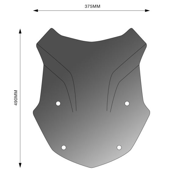 Barracuda Aerosport Plexiglas Windscreen for BMW R1250GS, Smoke Grey