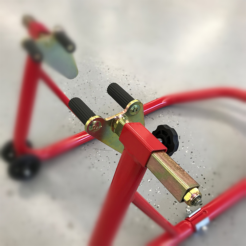 TRACK Paddock Stand, fronte with Swingarm Supports