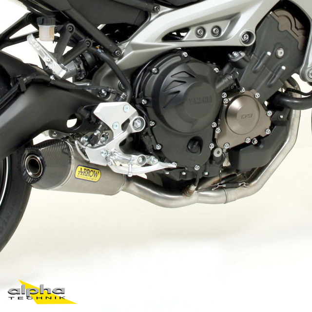ARROW X-KONE Exhaust for Yamaha MT09 / Tracer 900 2013-, black aluminium with stainless steel end cap (Only with ARROW manifold)