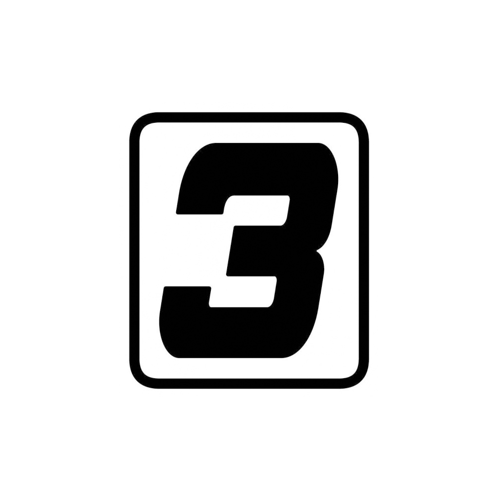 Barracuda Racing Number Sticker '3'