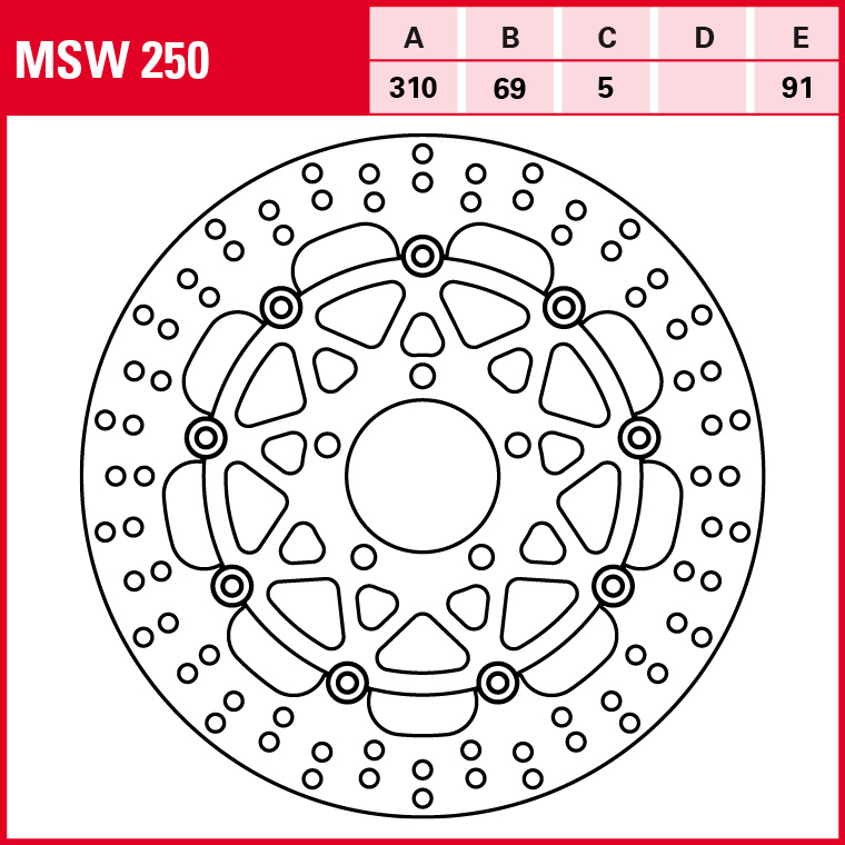 TRW brake disc All-round floating MSW250