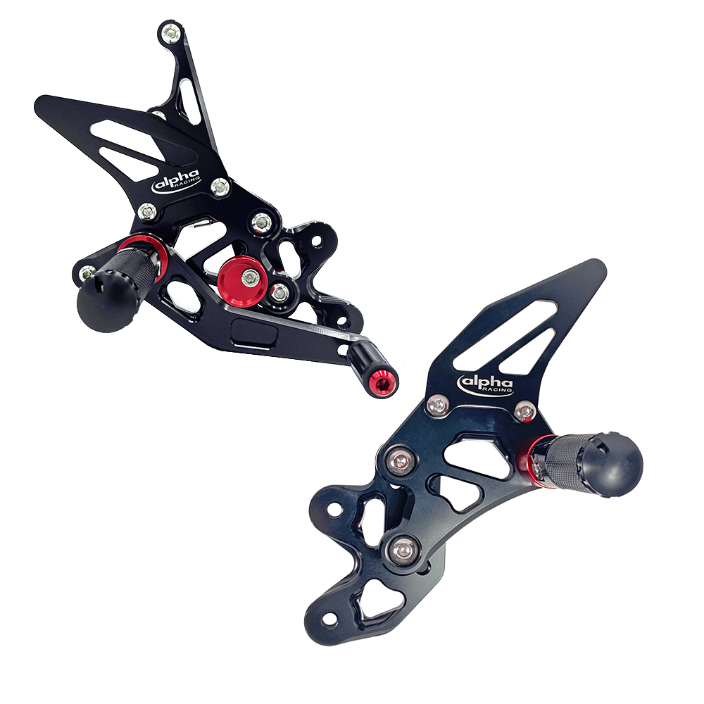 >TRACK< Rear Set System, black, Suzuki GSX-R750 2011-2017 with ABE