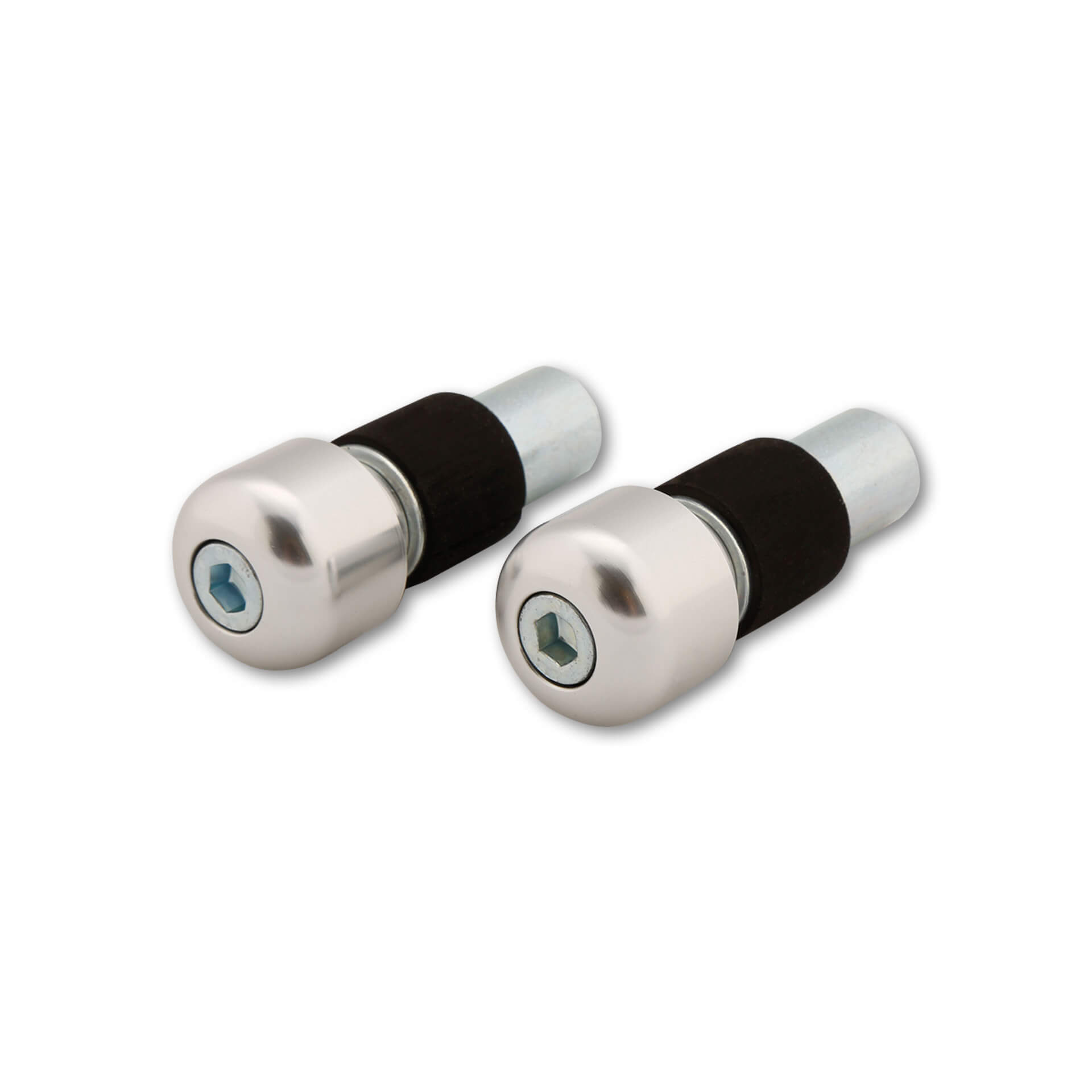 LSL handlebar bar ends, cylindrical, small, for 18 mm inner diameter, for steel handlebars, silver