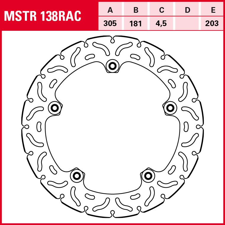 TRW brake disc Sportive BMW Semi-floating MSTR138RAC