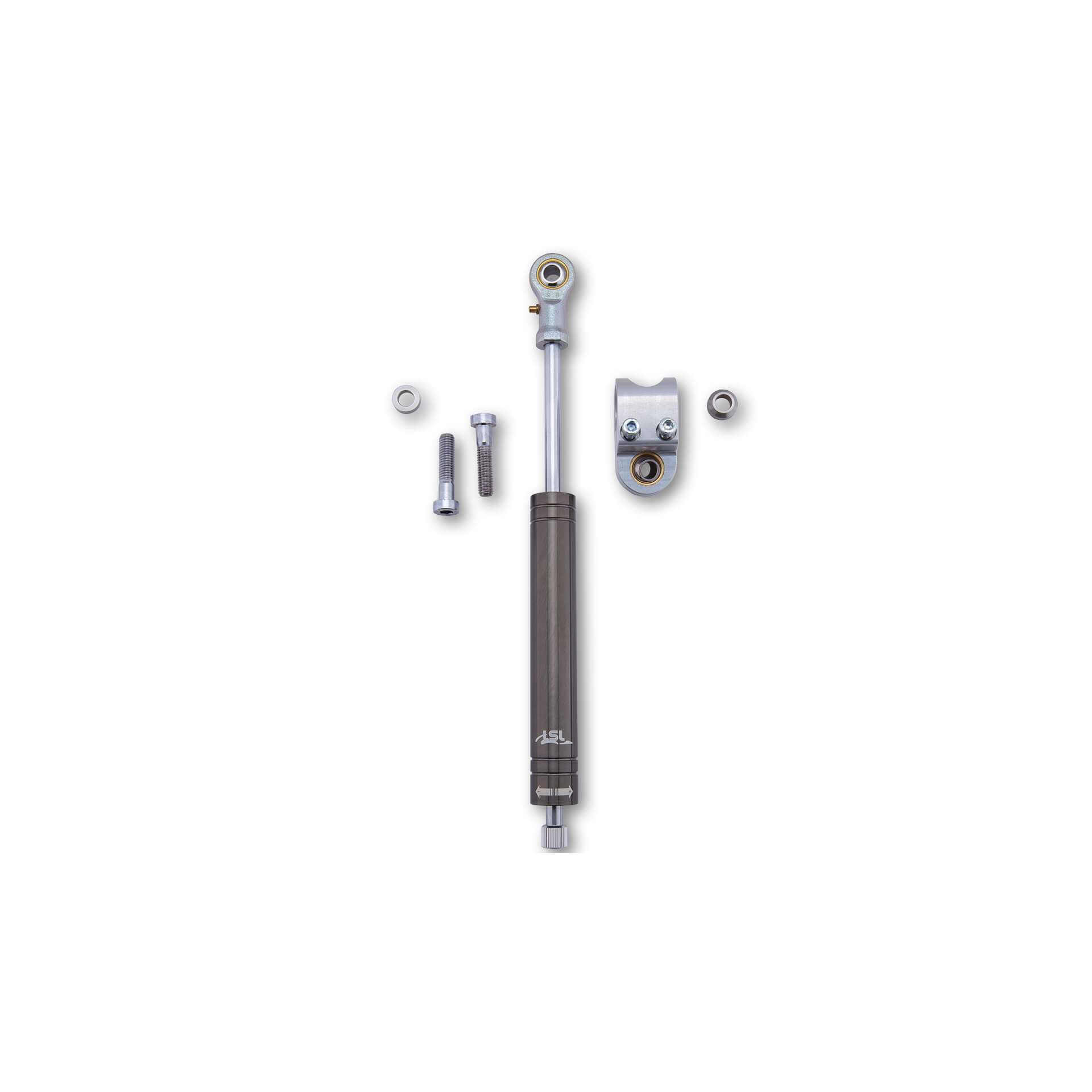 LSL Steering Damper Kit with Component Certificate for Yamaha YZF-R1, 2006-, titanium, fuel tank/triple clamp