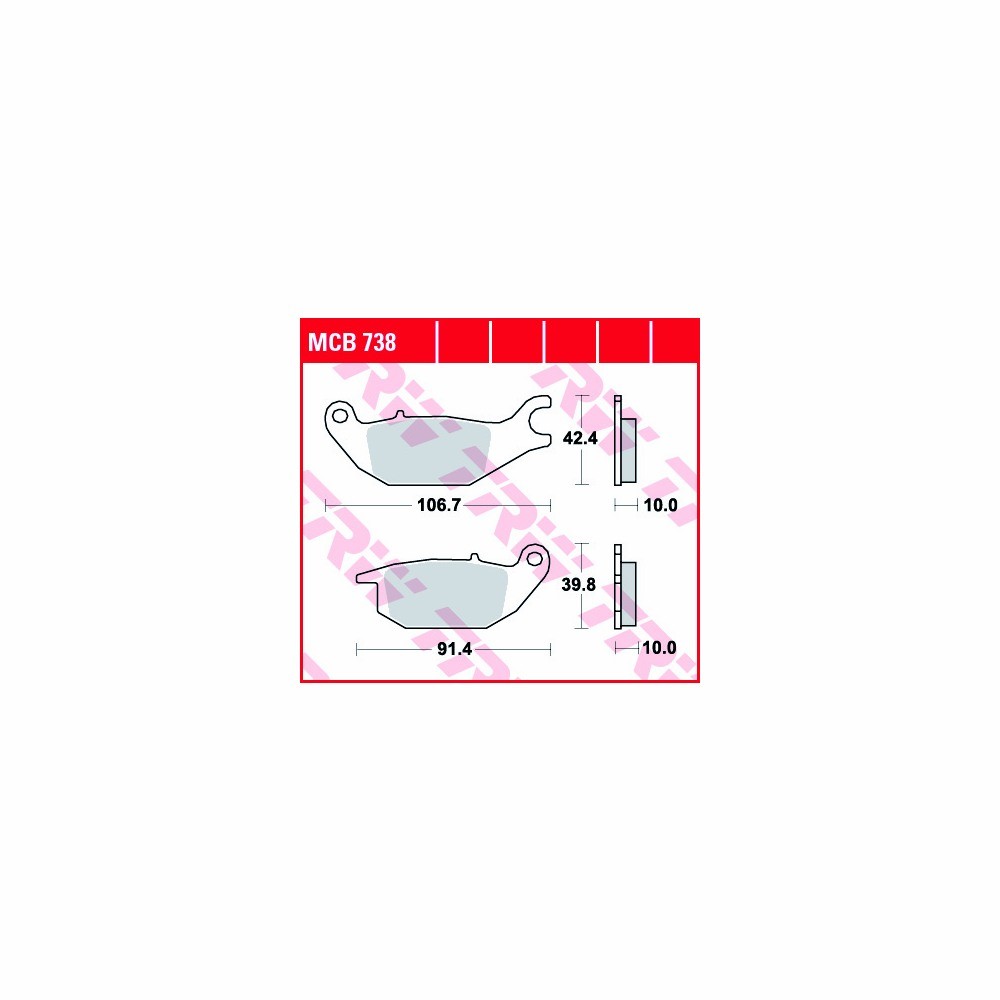 TRW Brake Pad Set Allround MCB738 Front