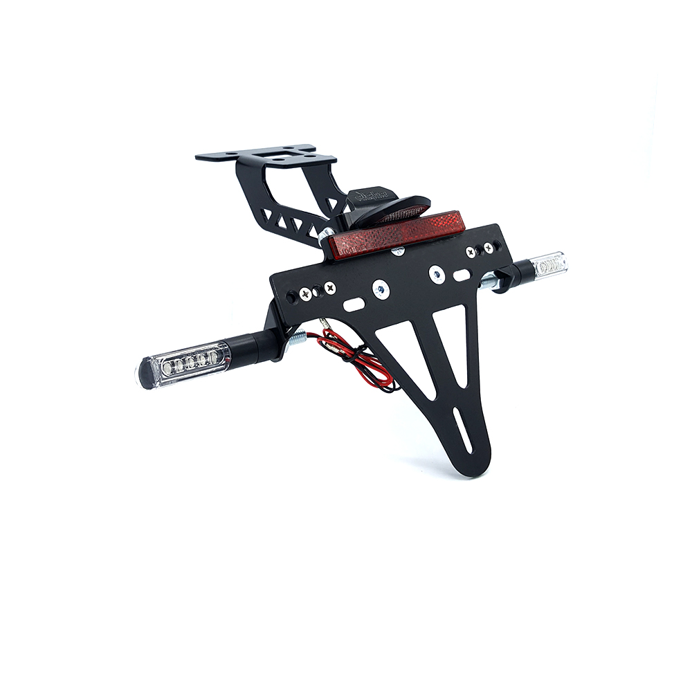 alpha Technik License Plate Holder-flasher light, turn signal-Kit IDEA (fronte + rear) for Kawasaki Z650 and Ninja 650 Type: ER650K / EX650M from Model Year 2020