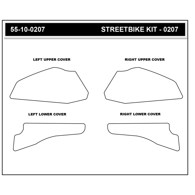 Stompgrip fuel tank Pad black, Icon, Streetbike fuel tank Kit - fuel tank Sides, for Ducati, Multistrada V4 Rally 2022-2025