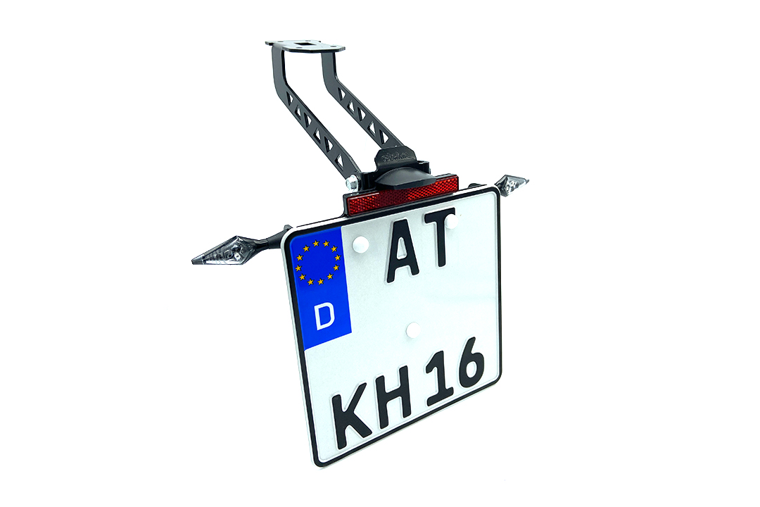 alpha Technik License Plate Holder for Kawasaki Versys 1000, Type LZT00B, Model Year 2017-2018