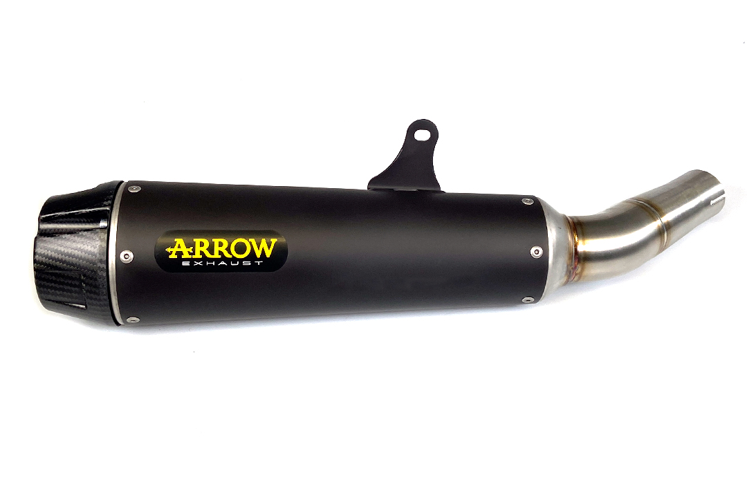 ARROW REBEL Slip-On Exhaust, black stainless steel, for Brixton CrossFire 500 X Model Year 2021-
