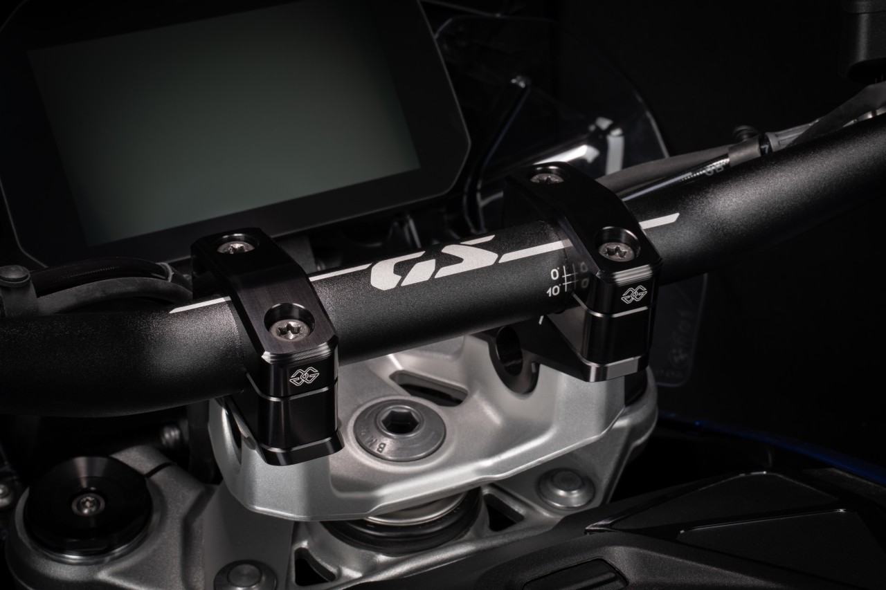 GILLES 1D.GT handlebar risers, black, for BMW R1300GS /Adventure 2023-