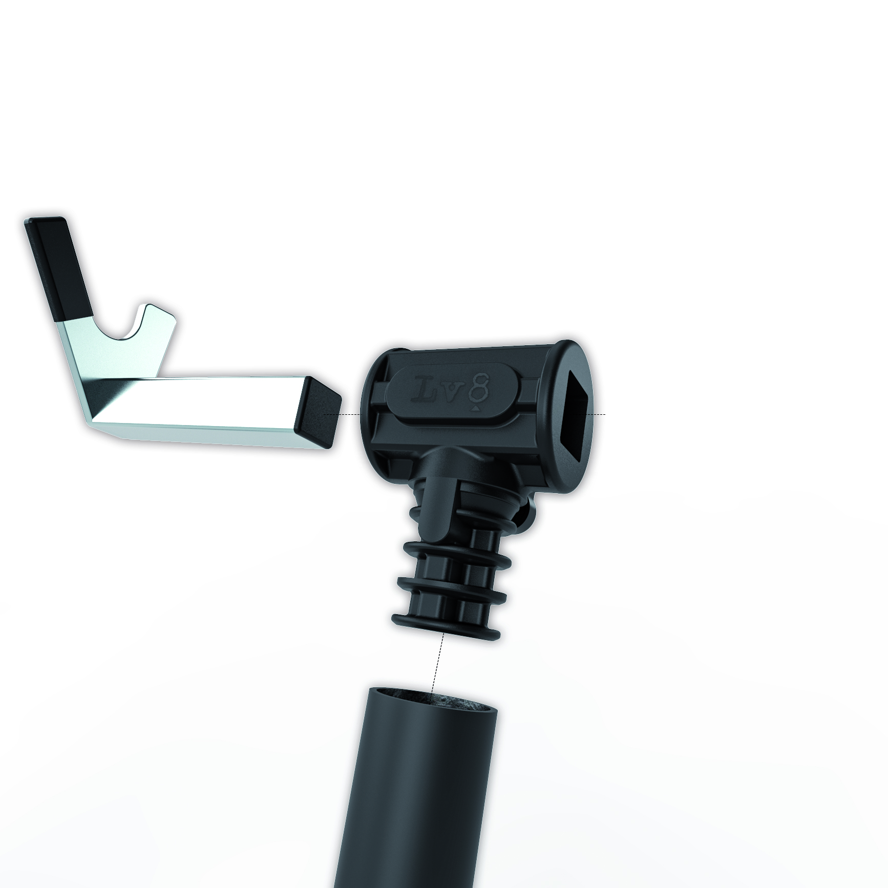 LV8 ELEVATE Universal Paddock Stand for rear wheel with V-Shaped mountings, Black/White