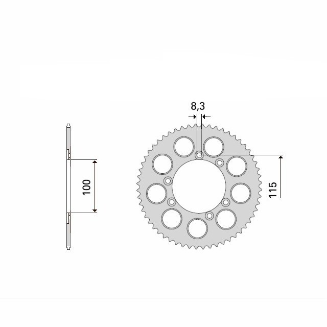 rear sprocket Steel, 50 Teeth, Pitch 420