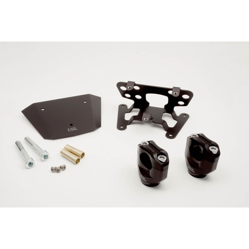 LSL Clamp Riser Kit 28.6 mm, for Yamaha MT07, 2014-2017, incl. Instrument Holder, black