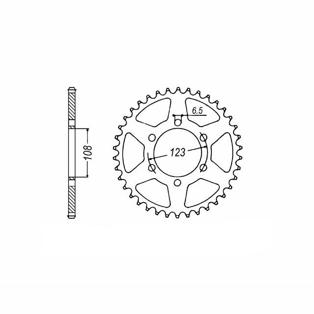 rear sprocket steel, 53 teeth, 420 pitch