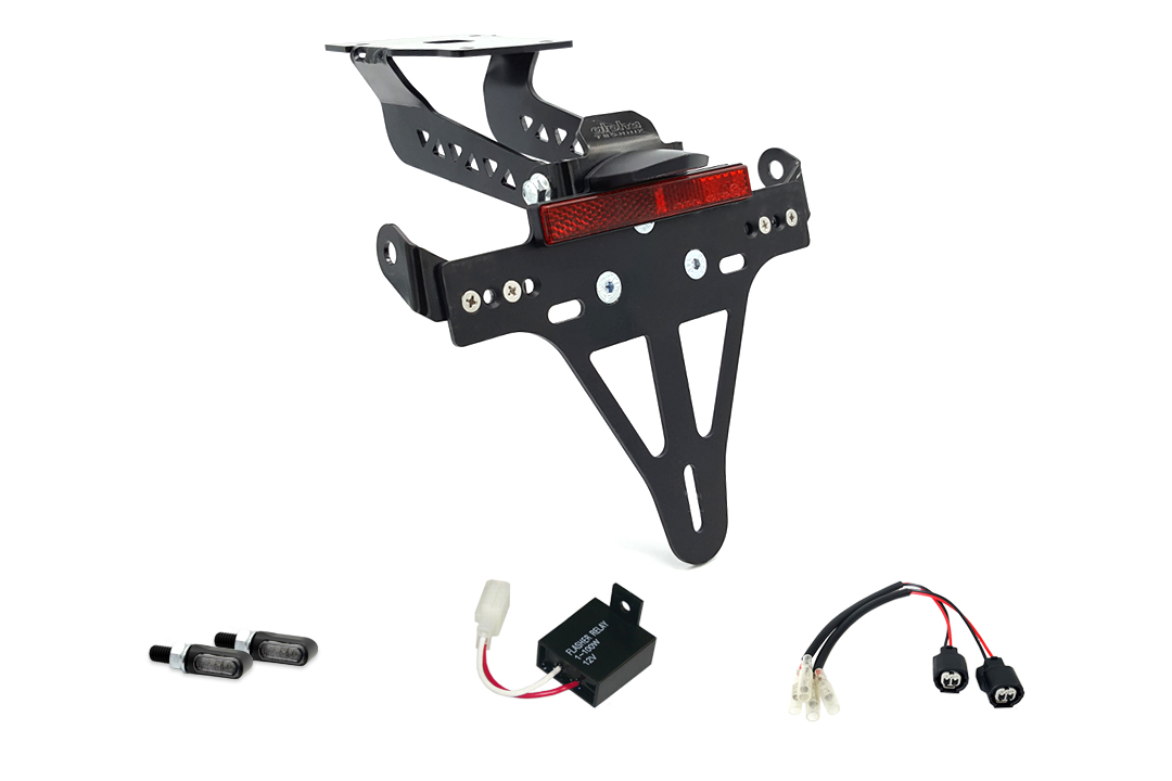 alpha Technik Number Plate Holder-flasher light, turn signal-Kit M-LED for Kawasaki Z900 from Model Year 2020- (Rear)