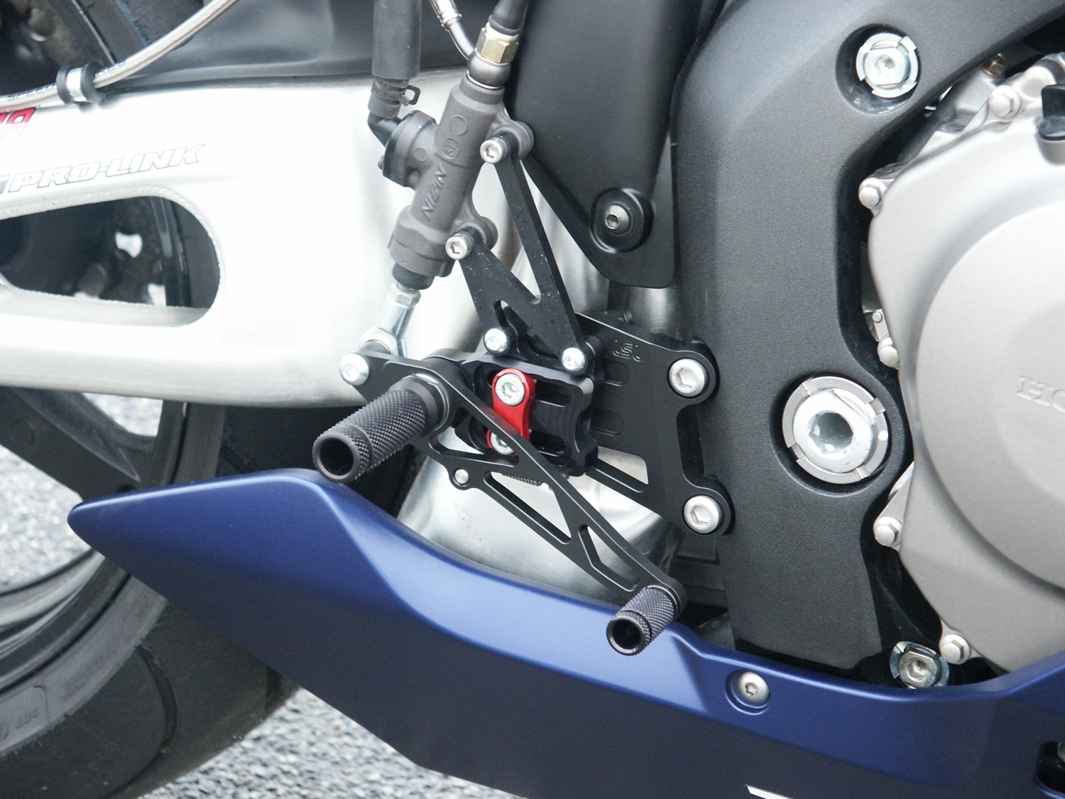 LSL 2Slide Rearset for Honda CBR1000RR, up to 2007, black-red, Racing, not streetn-approved