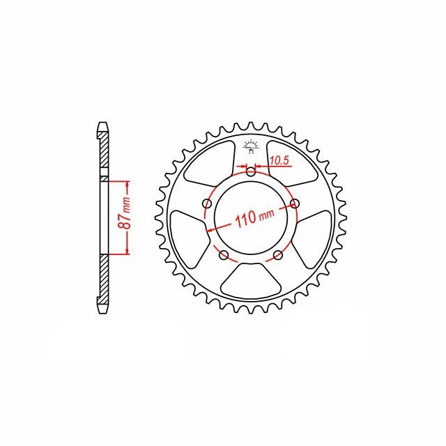 rear sprocket Aluminium, SUZUKI Z-48