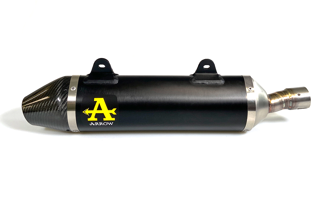 ARROW DARK THUNDER Exhaust with Carbon End Cap for Aprilia RX125 / SX125 Model Year 2021-2023