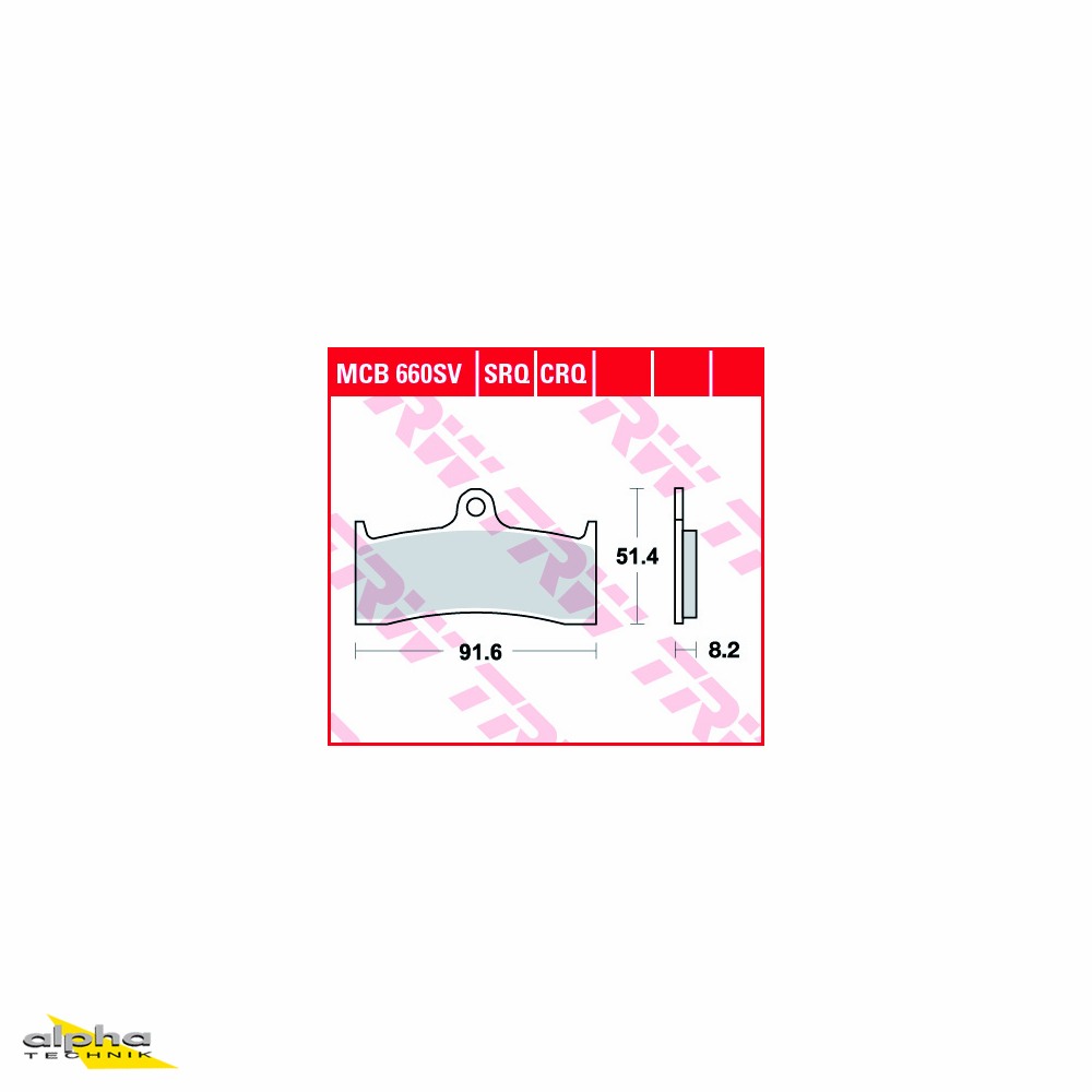 TRW Brake Pad Set Hyper Carbon MCB660CRQ Front