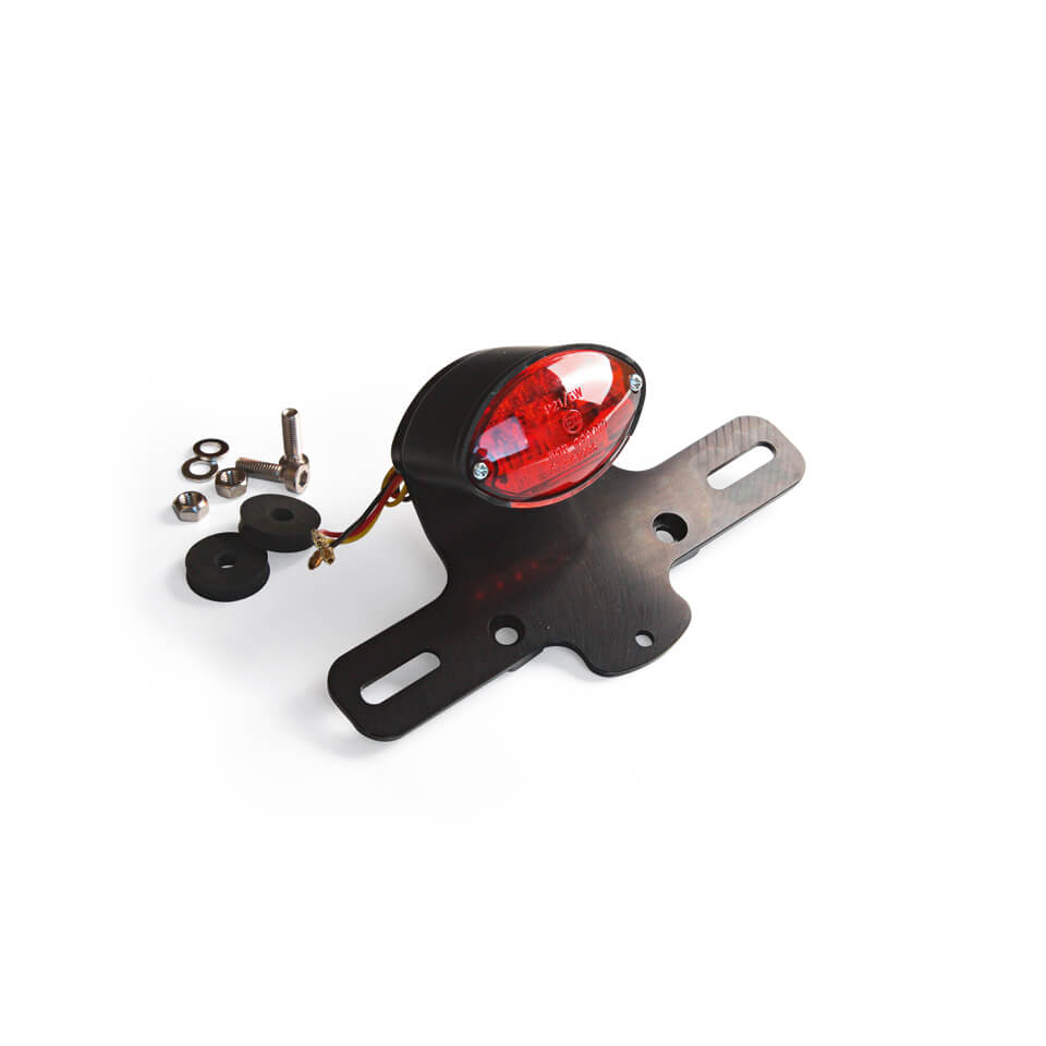 LSL CLUBMAN tail light black/red glass 66mm with LED
