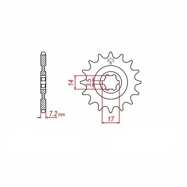 Sprocket, 14 teeth, pitch 428