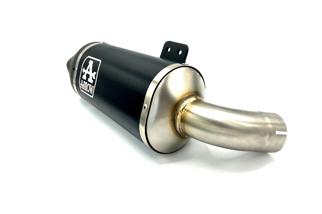 ARROW DARK INDY RACE Exhaust with Carbon End Cap for BMW F900R and F900XR from Model Year 2020, Black Aluminium
