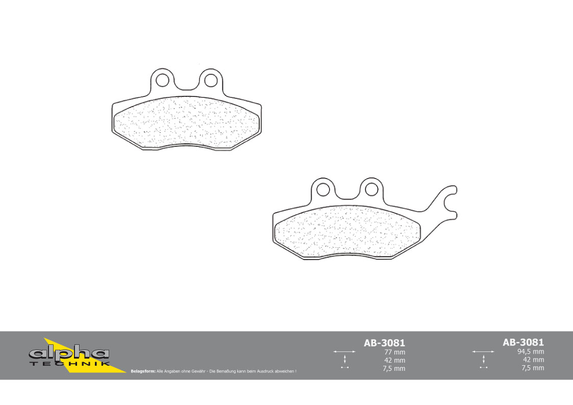 alpha Technik brake pad Scooter with ABE