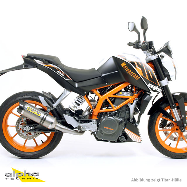 ARROW THUNDER Exhaust for KTM 125RC / 390RC / 390 Duke 2013-2016, Aluminium with Carbon End Cap (Only with ARROW Mid-pipe)