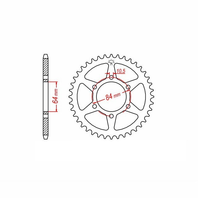 rear sprocket Steel, 42 Teeth, Pitch 530