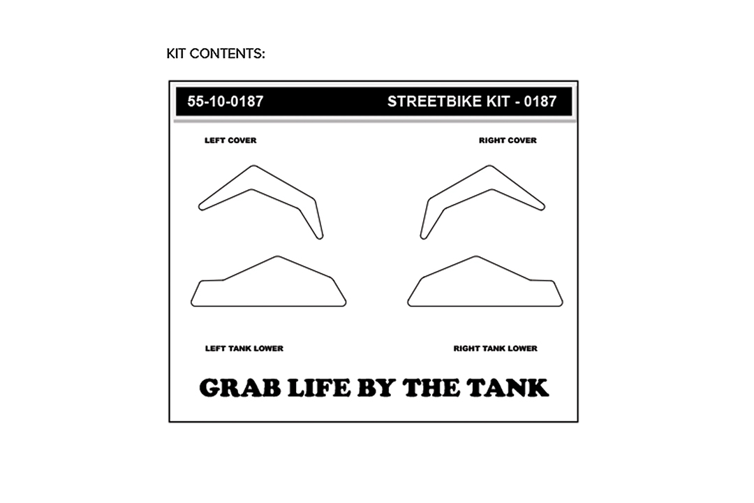 Stompgrip fuel tank Pad Black, Icon, Streetbike fuel tank Kit, for Suzuki GSX-S1000S Katana, 2020-2025