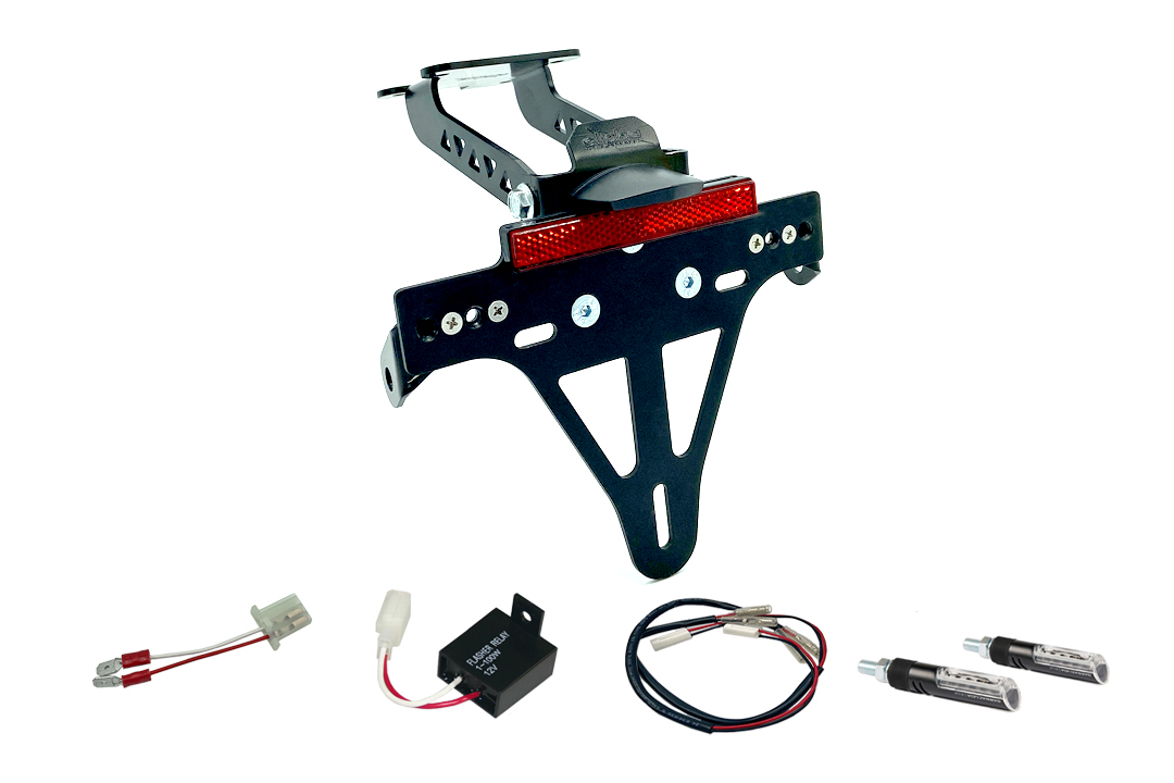 alpha Technik Number Plate Holder-flasher light, turn signal Kit IDEA for Yamaha YZF-125R from model year 2019 (Rear)